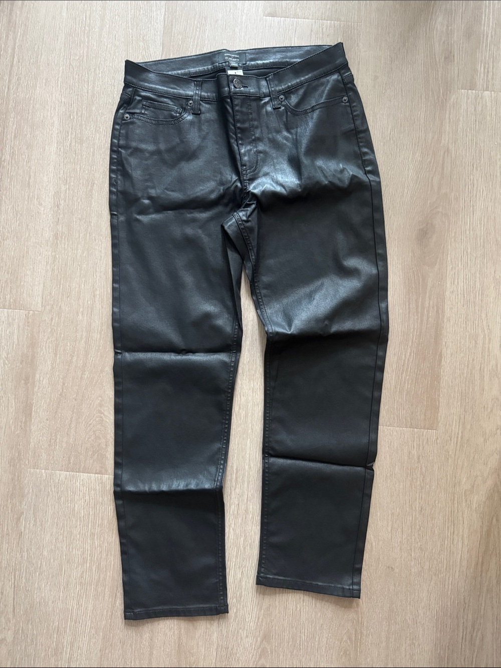 Banana Republic Black Jeans With Sheen/Leather Like Texture